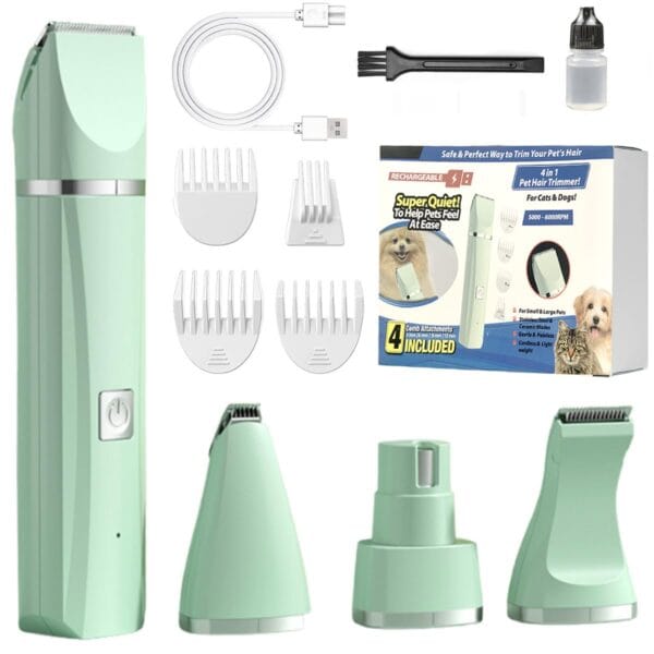 4X Professional Pet Dog Cat Clippers Hair Grooming Cordless Trimmer Shaver Kit - Image 7