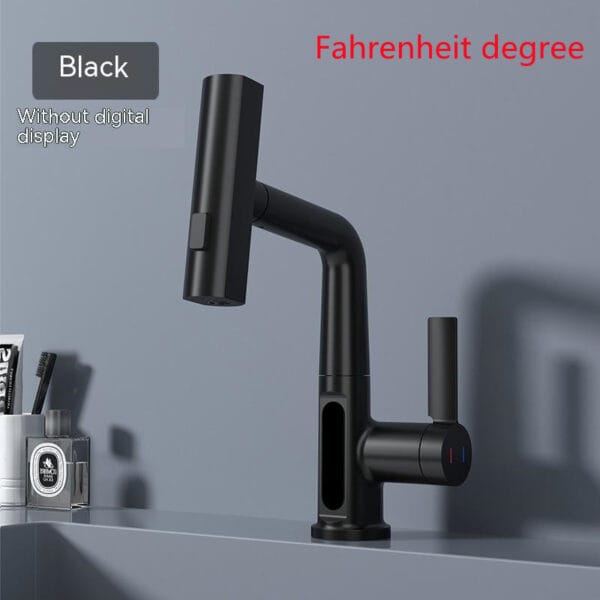 Intelligent Digital Display Faucet Pull-out Basin Faucet Temperature Digital Display Rotation - Image 5