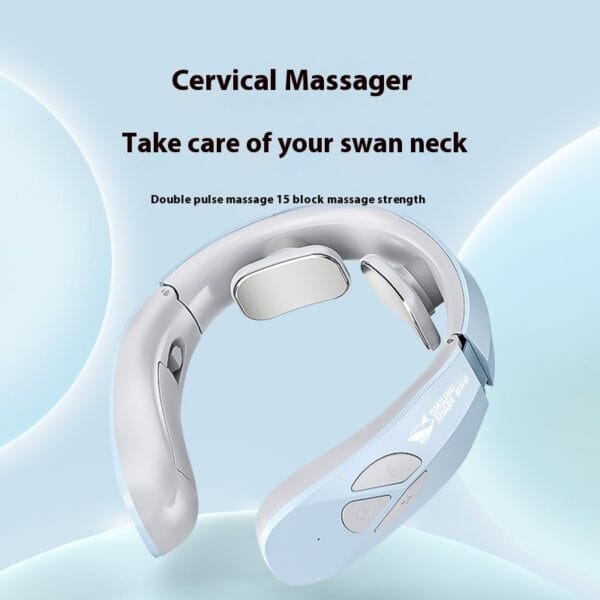 Electric Neck Massager EMS Pulse Rechargeable USB Cervical Traction Therapy Massage Stimulator Pain Relief Heating Function - Image 2