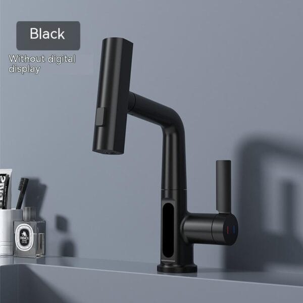 Intelligent Digital Display Faucet Pull-out Basin Faucet Temperature Digital Display Rotation - Image 10