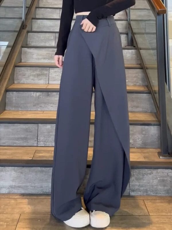 Irregular Wide-leg Pants Ins Fashion Loose Trousers Women's Clothing - Image 6